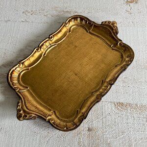 Mid Century Gold Gilt Vanity Tray - Gumps Tray - Made in Italy